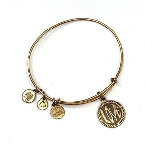Alex and Ani Love Charm Bracelet Gold Finish - Expands 2"- 3.5"